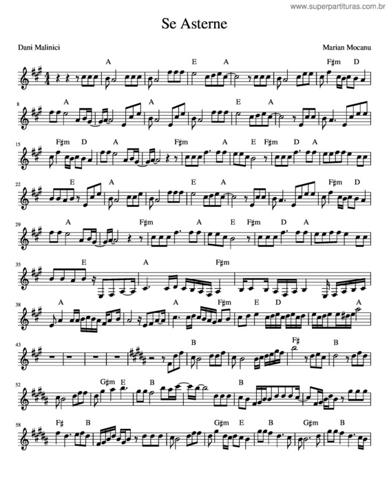 Partitura da música Se_Asterne
