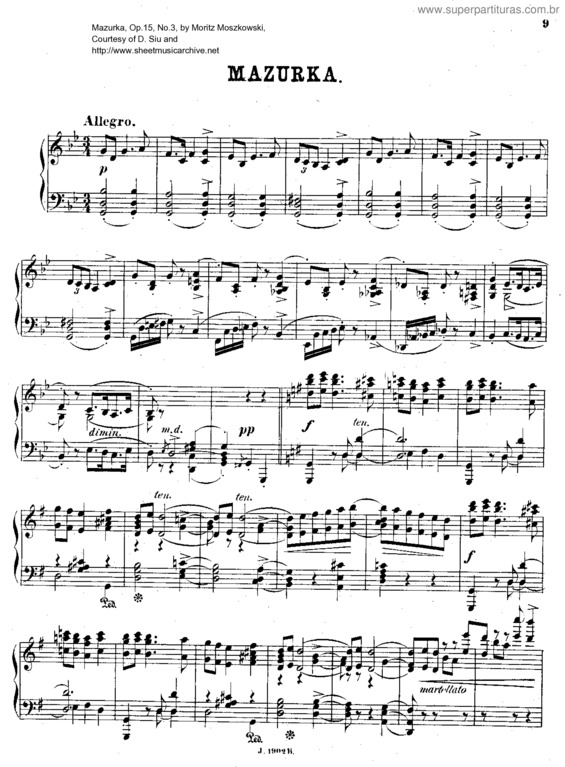 Partitura da música Sechs Stücke