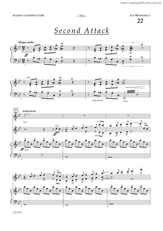 Partitura da música Second attack