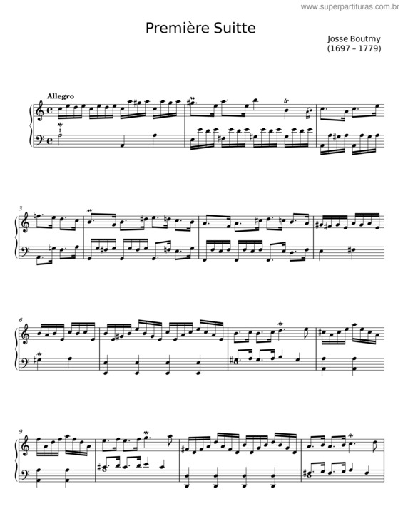 Partitura da música Second Livre De Pièces De Clavecin – Josse Boutmy