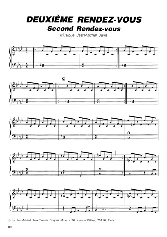 Partitura da música Second Rendez Vous