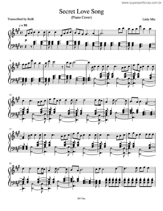Partitura da música Secret Love Song Feat Jason Derulo Little Mix – Original