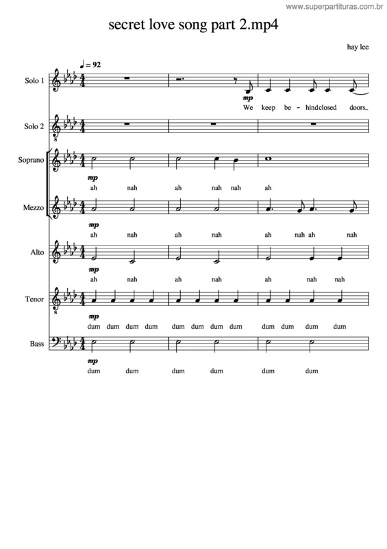 Partitura da música Secret Love Song Part Ii – Little Mix