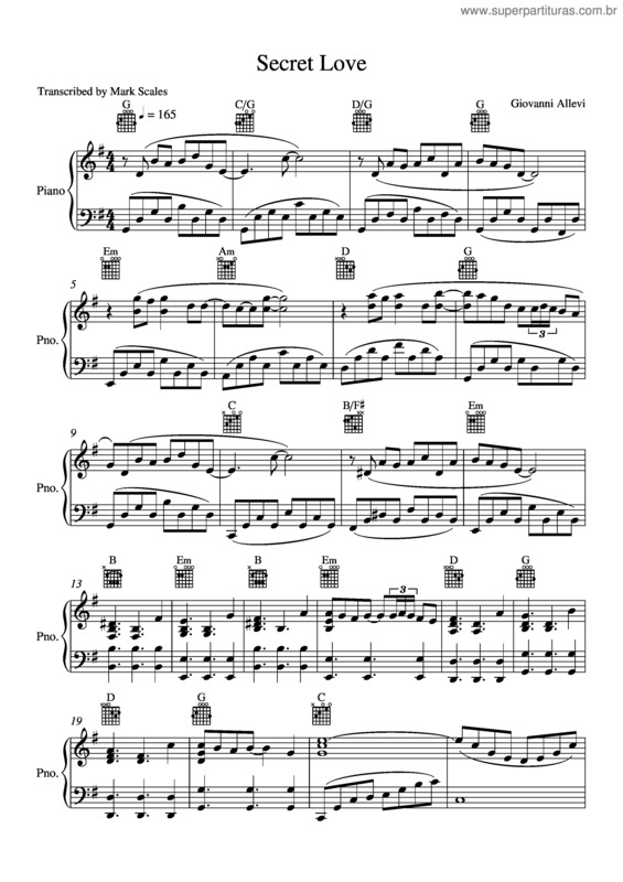 Partitura da música Secret Love v.3