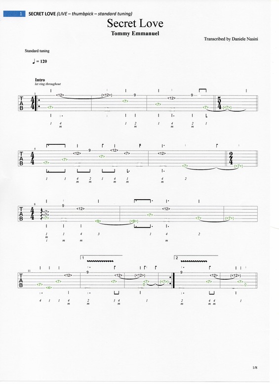 Partitura da música Secret Love v.4