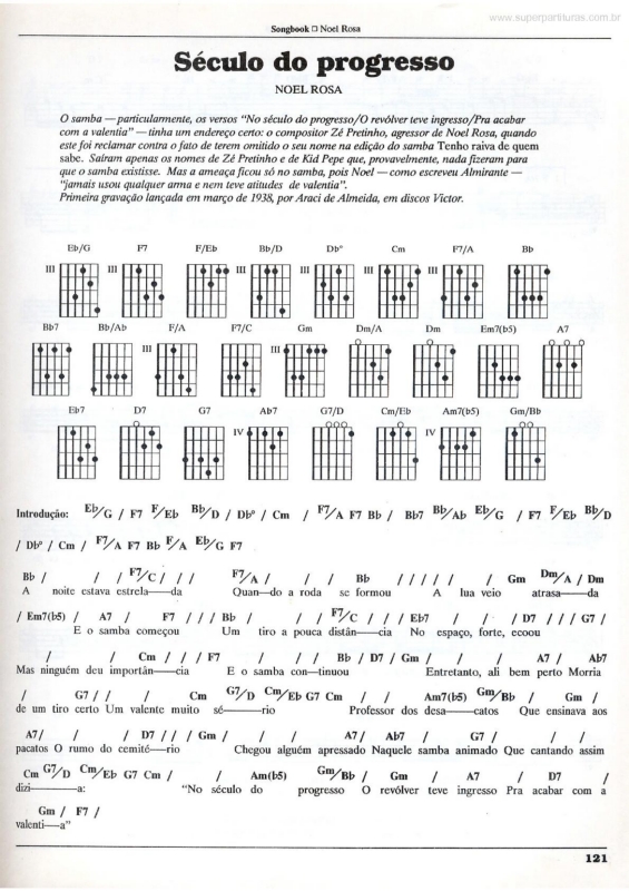 Partitura da música Século do Progresso