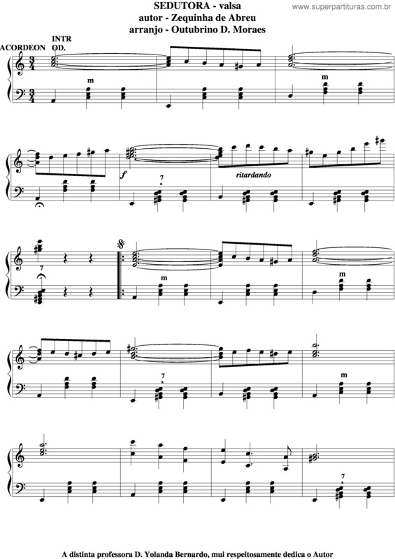 Partitura da música Sedutora v.4