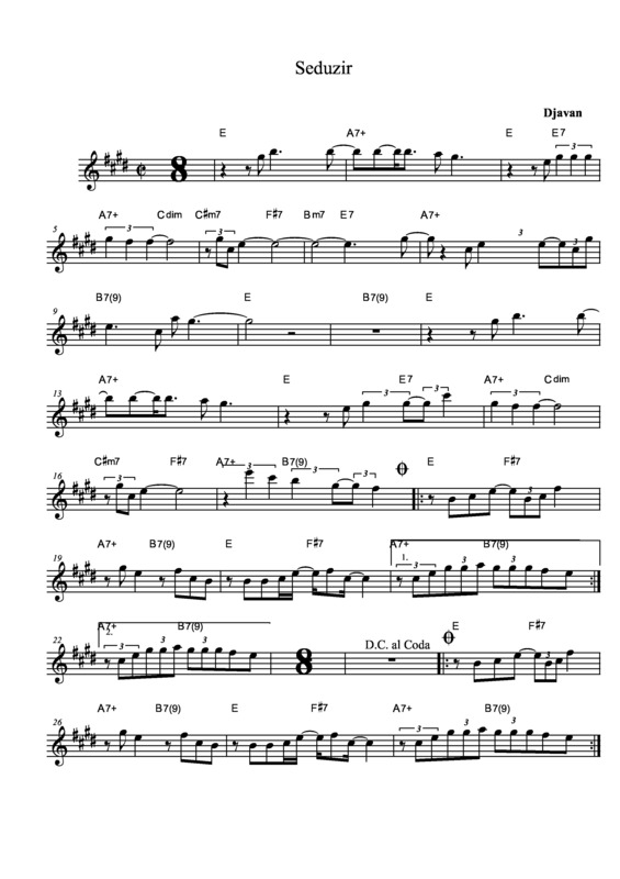 Partitura da música Seduzir v.3