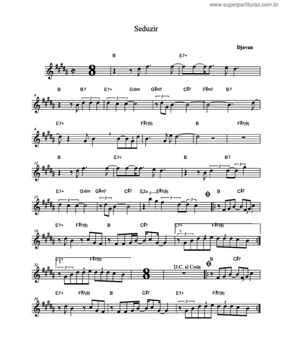 Partitura da música Seduzir