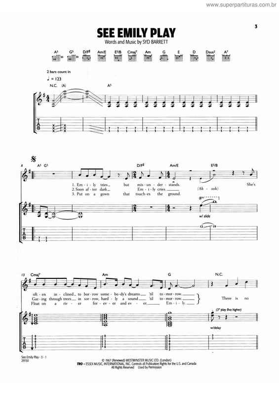 Partitura da música See Emily play v.2