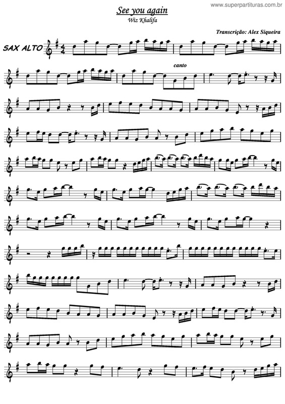 Partitura da música See You Again v.4