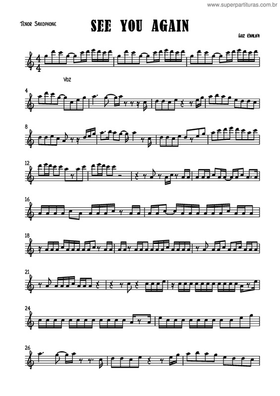 Partitura da música See You Again v.6