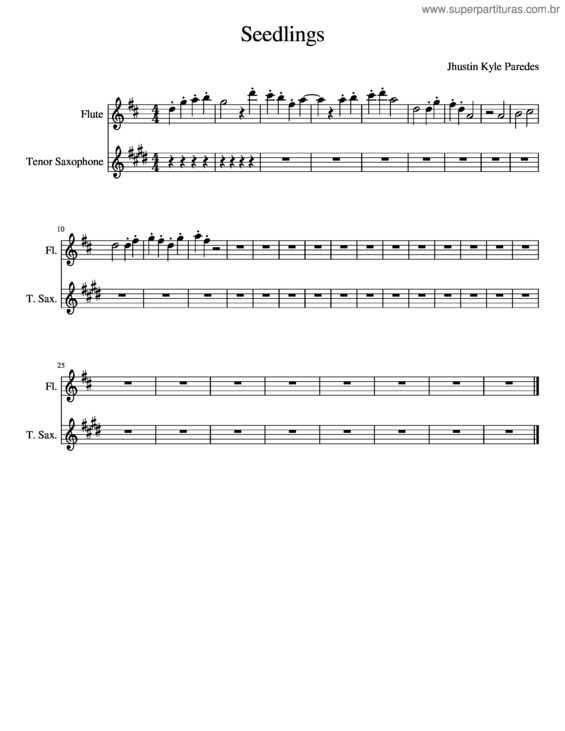 Partitura da música Seedlings