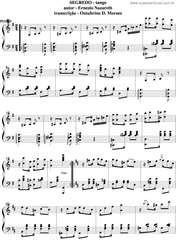 Partitura da música Segredo v.3