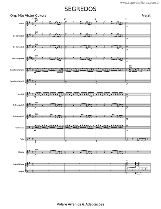 Partitura da música Segredos – Frejat v.2