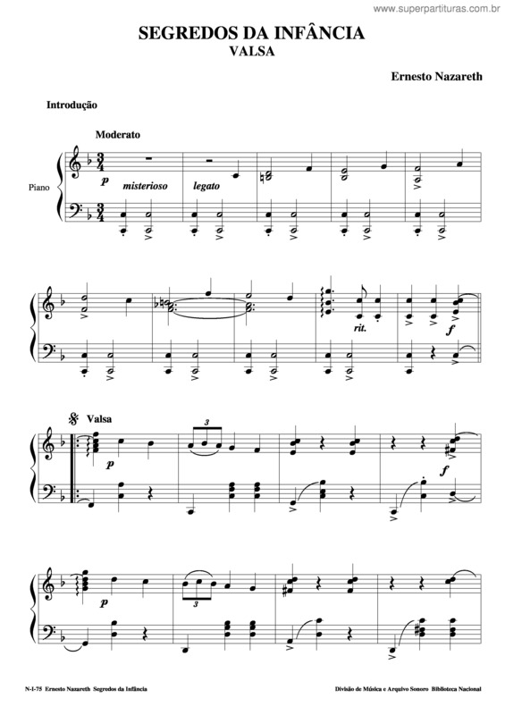 Partitura da música Segredos Da Infância v.2