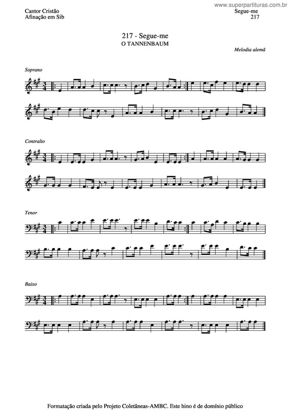 Partitura da música Segue-Me v.4