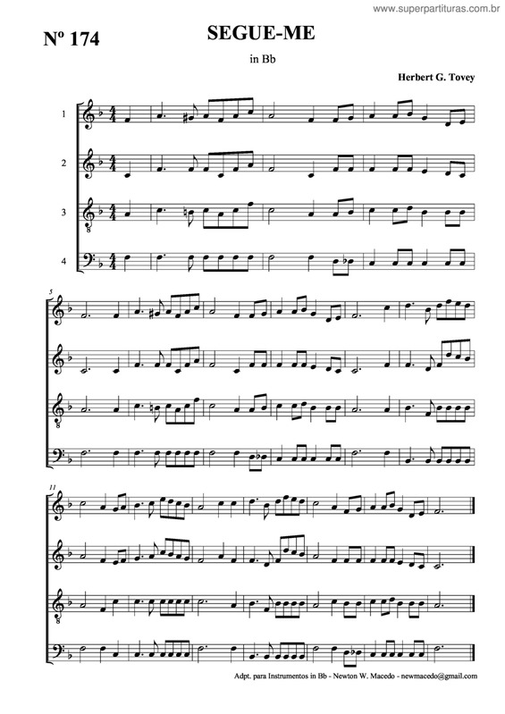 Partitura da música Segue-Me v.6