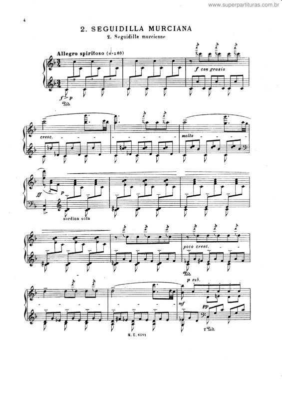 Partitura da música Seguidilla Murciana