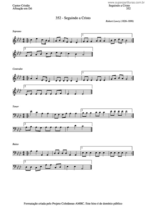 Partitura da música Seguindo A Cristo v.2