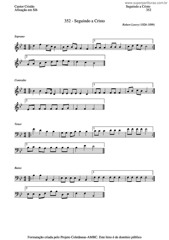 Partitura da música Seguindo A Cristo v.3