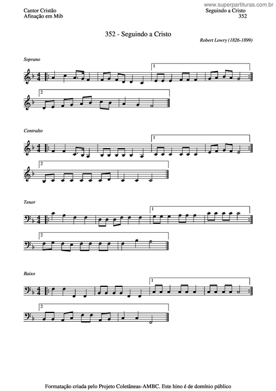 Partitura da música Seguindo A Cristo v.4