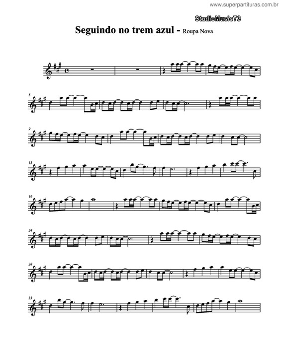 Partitura da música Seguindo No Trem Azul v.2