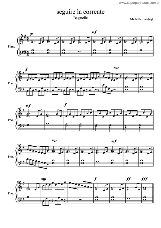 Partitura da música Seguire La Corrente