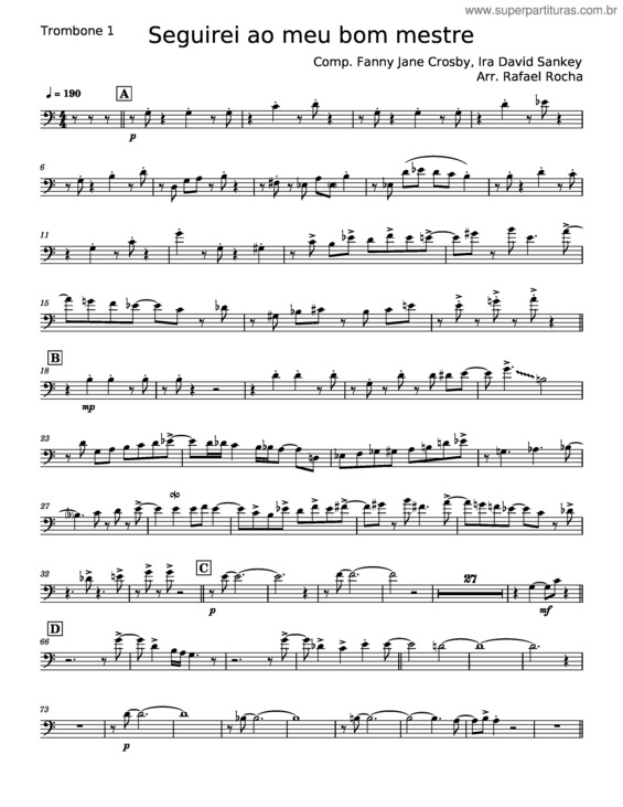 Partitura da música Seguirei Ao Meu Bom Mestre – William J. Kirkpatrick