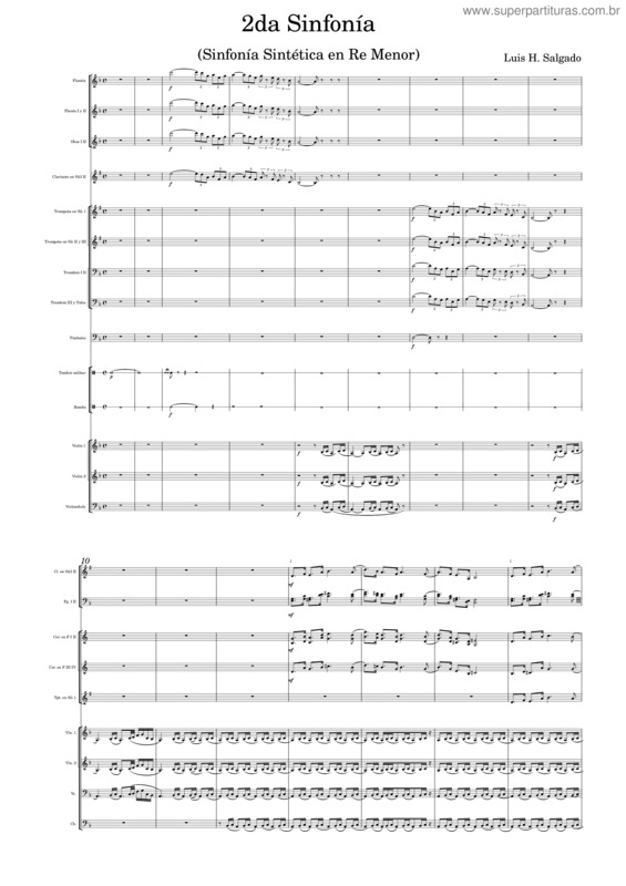 Partitura da música Segunda Sinfonia De Luis Humberto Salgado