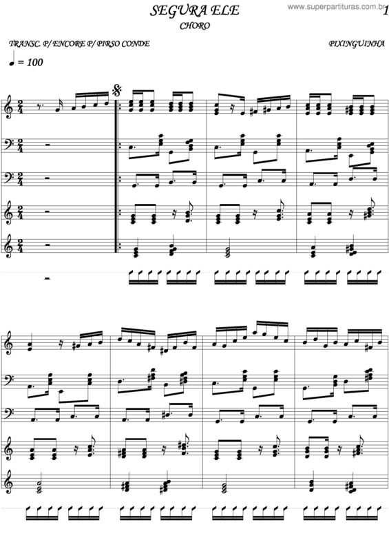 Partitura da música Segura Ele v.2