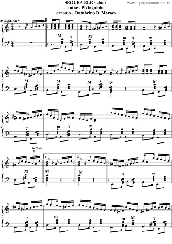 Partitura da música Segura Ele v.3