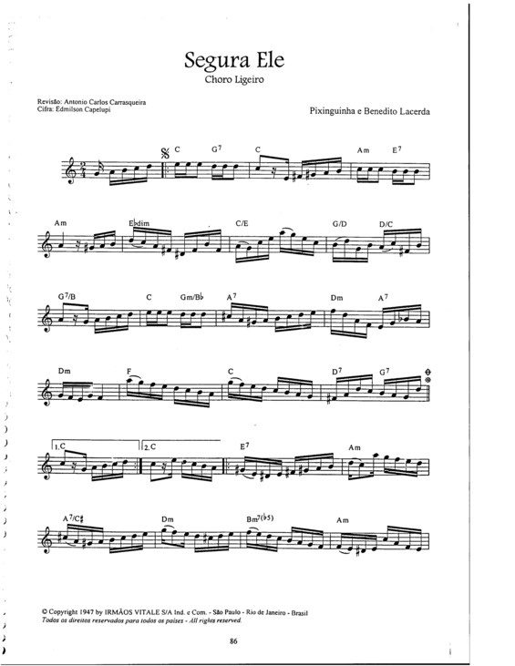 Partitura da música Segura Ele v.6