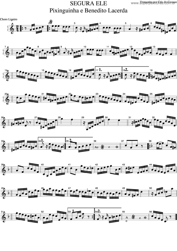 Partitura da música Segura Ele