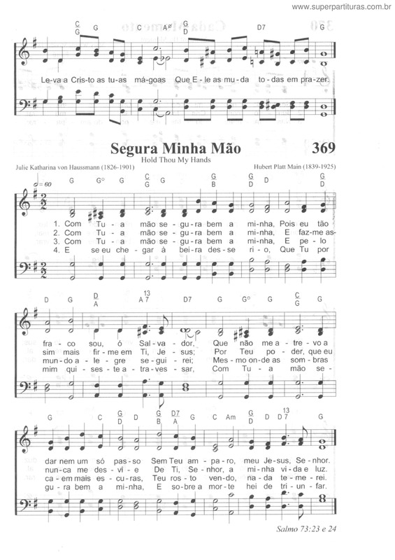 Partitura da música Segura Minha Mão