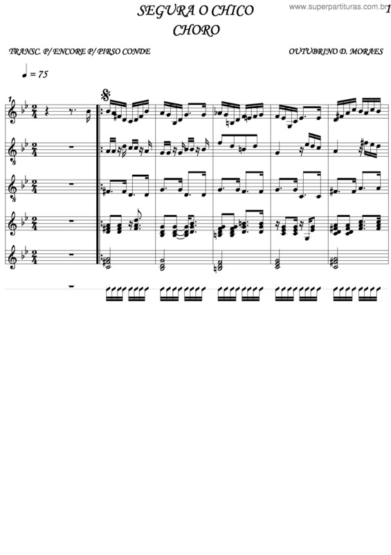 Partitura da música Segura O Chico v.2