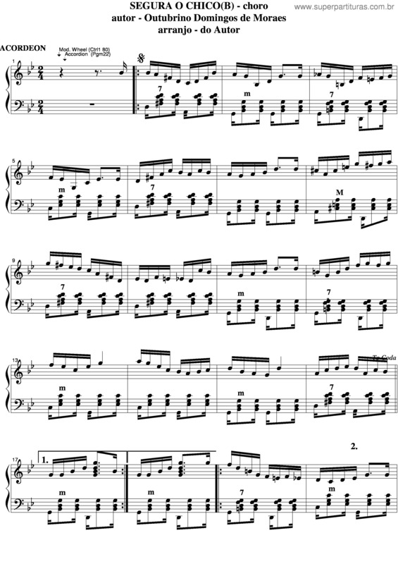 Partitura da música Segura O Chico v.3