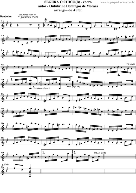 Partitura da música Segura O Chico v.4