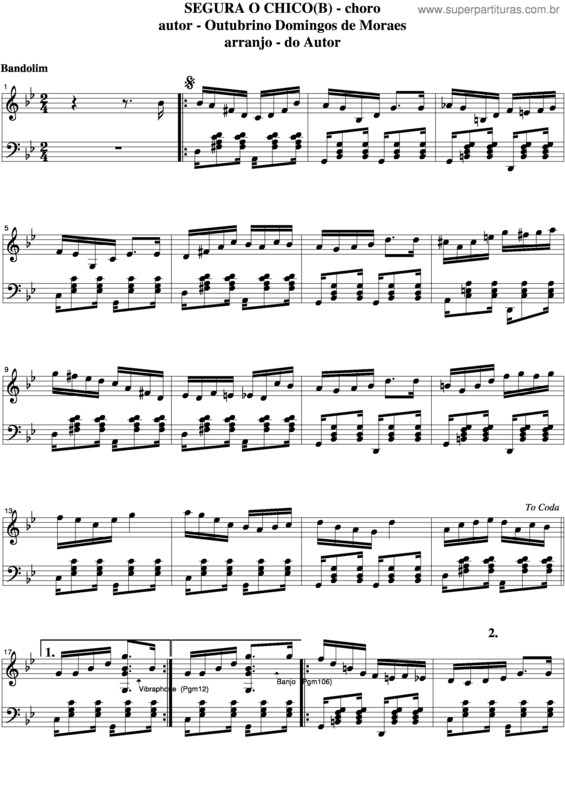 Partitura da música Segura O Chico v.5