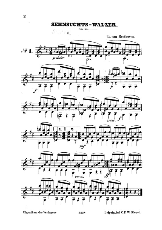 Partitura da música Sehnsuchts Walzer