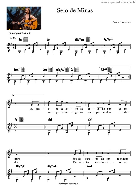 Partitura da música Seio De Minas v.3