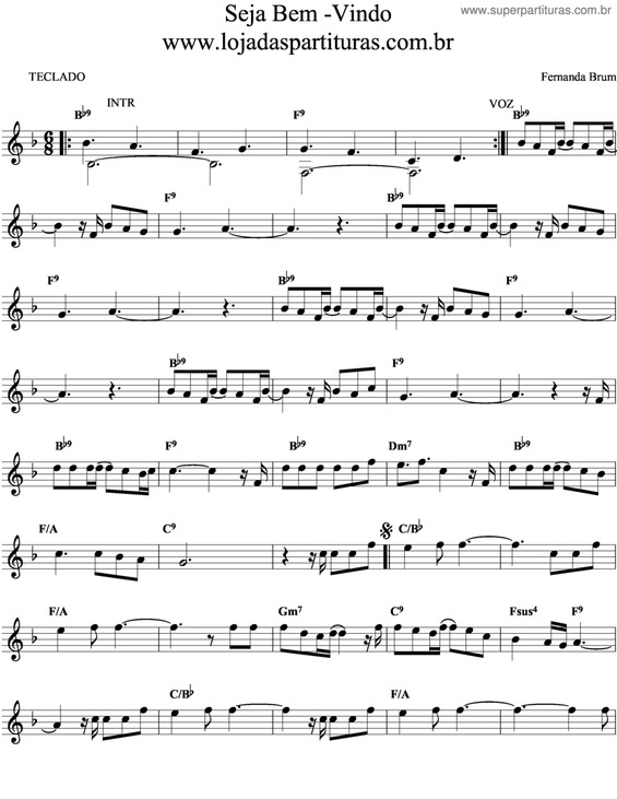 Partitura da música Seja Bem Vindo v.2