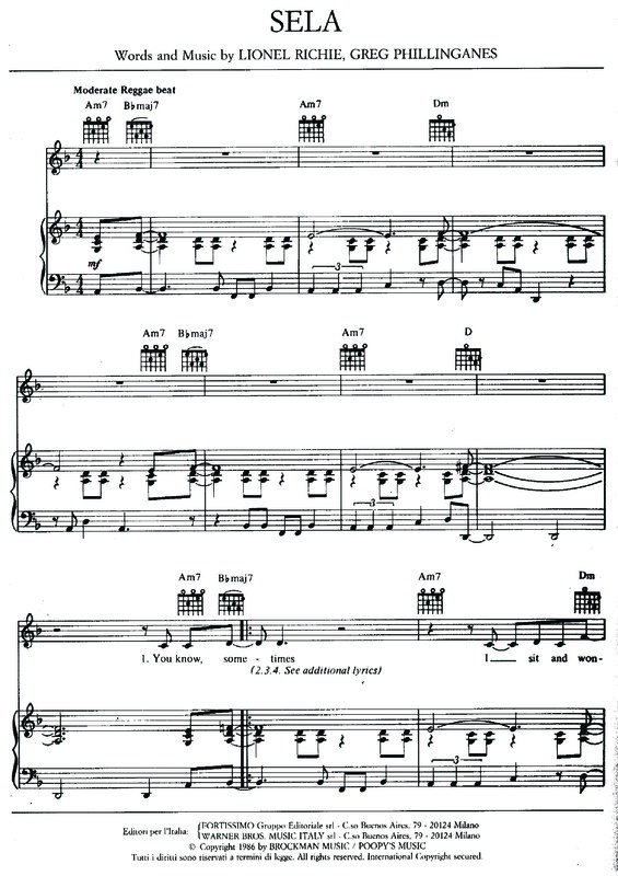 Partitura da música Sela