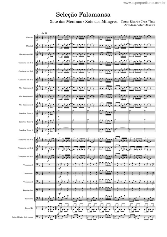 Partitura da música Seleção Falamansa