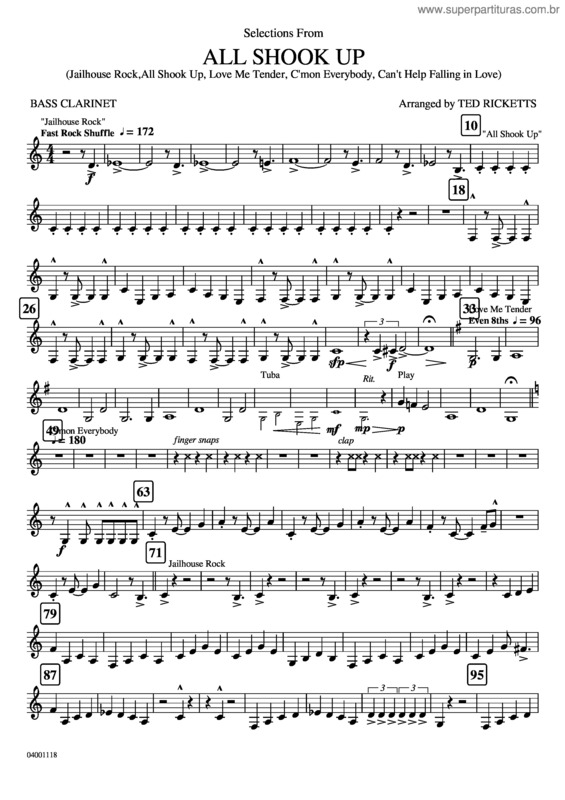 Partitura da música Selections From All Shook Up