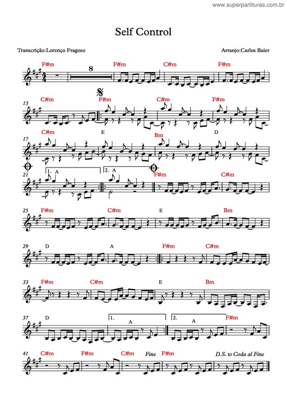 Partitura da música Self Control v.2