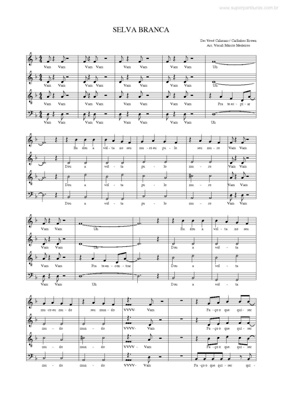 Partitura da música Selva Branca v.2