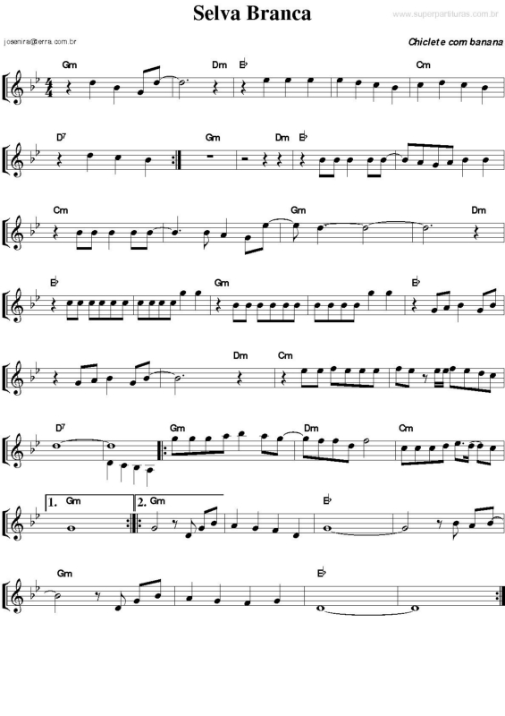 Partitura da música Selva Branca