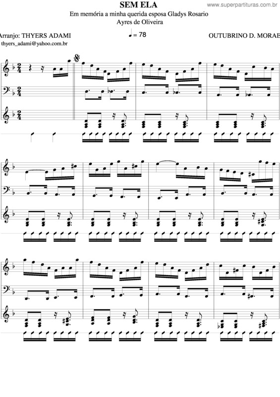 Partitura da música Sem Ela v.3