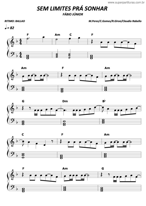 Partitura da música Sem Limites Pra Sonhar v.2